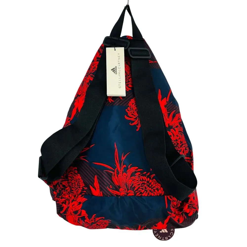 Adidas Stella McCartney Red Floral Gym Sack Backpack Waist Bag Packable